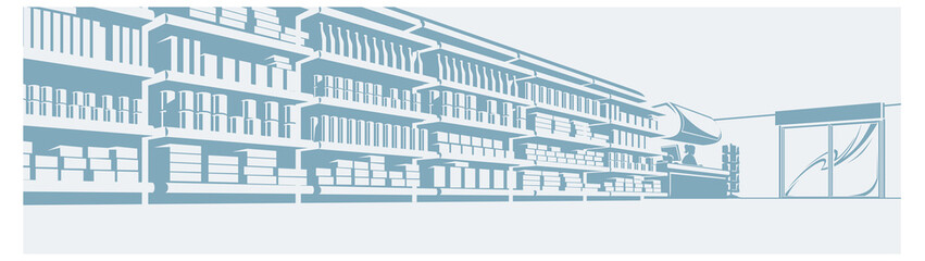 Vector shelves in store. supermarket.
