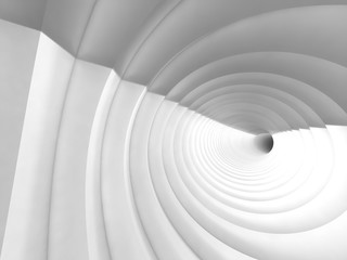 White vortex tunnel interior, 3 d