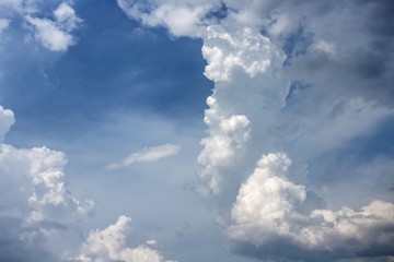 Dark blue sky and Cloud ,The vast blue sky and Soft Cloud white.