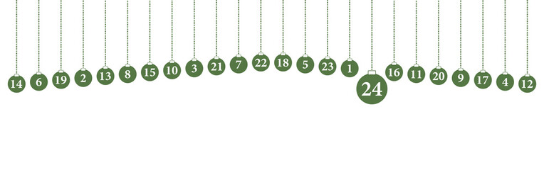 Adventskalender Banner - Kugeln (in Grün)