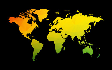 color geometric world map