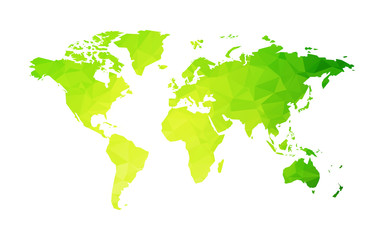 Fototapeta na wymiar abstract green geometric world map