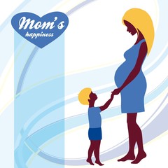 Obraz na płótnie Canvas Happy Mother's Day. Motherhood and Childhood. Colored illustration