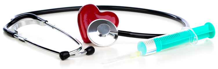 Stethoscope Herz und Spritze