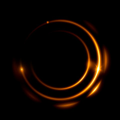 Abstract ring background with luminous swirling backdrop. Glowing spiral. The energy flow tunnel. Shine round frame with light circles light effect. Glowing cover. Space for your message.