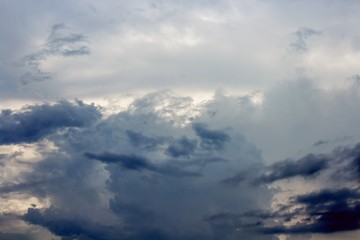 Obraz premium Dark blue sky. sunset with Soft focus due to long exposure shot.