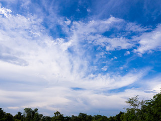 blue sky background with white clouds. After Rain.
