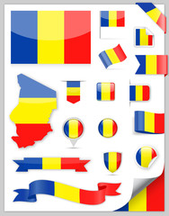 Chad Flag Set - Vector Collection