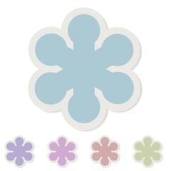 Christmas snowflake paper sticker vector template.