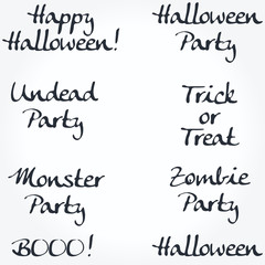 Large collection of typographic Halloween designs and illustrati