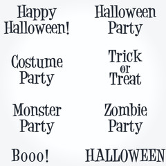 Large collection of typographic Halloween designs and illustrati