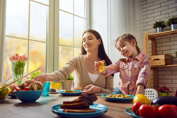 family having dinner