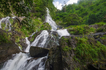 Waterfall in summer forest at  Cha Om, Kaeng Khoi District, Sara