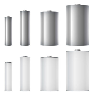 Standard batteries of different sizes