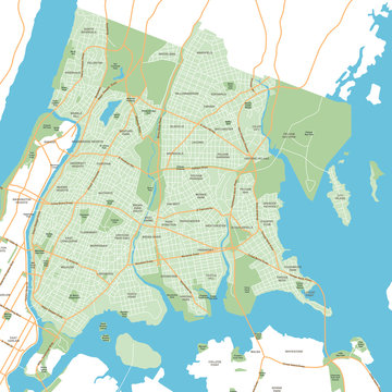 Bronx - New York City Map - vector illustration