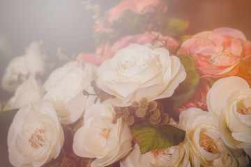 Fake flowers in the coffee shop.