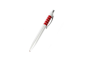 Naklejka premium Business silver pens on White background