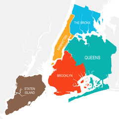 New York City Map - vector illustration - obrazy, fototapety, plakaty