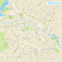 Berlin Map - vector illustration - obrazy, fototapety, plakaty