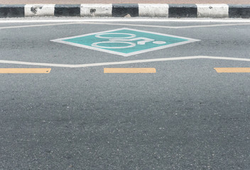 Bicycle lane symbol.