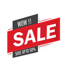 Wow Sale and special offer. 50% off. Vector illustration.Theme color.