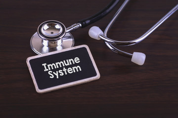 Medical Concept- Immune System words written on label tag