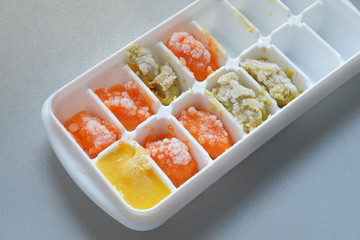 Frozen vegetables smoothies: corn, carrot and potato