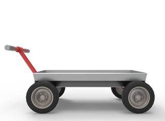 3d illustration of garden cart. white background isolated. icon for game web. 