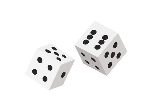 Vector dices icon. Sharp edges. Flat style design.