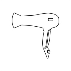 Barber Hair dryer sign line icon on background