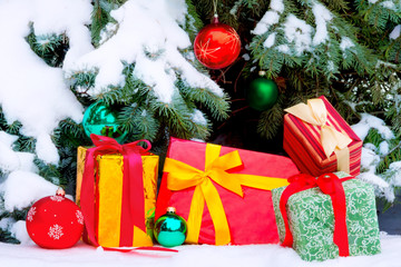 Presents under the christmas tree