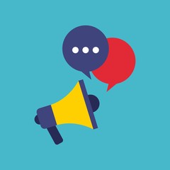megaphone flat isolated icon vector illustration design