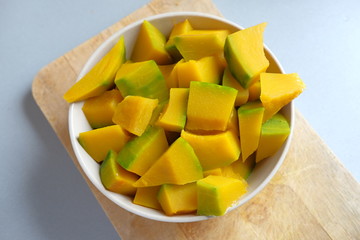 Streamed  pumpkin cut into small slices