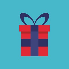 gift box present flat icon vector illustration design