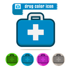 Obraz premium icon medicine Bag colorful design vector on white background