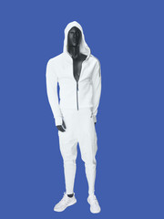 Male mannequin wearing clothes for sport