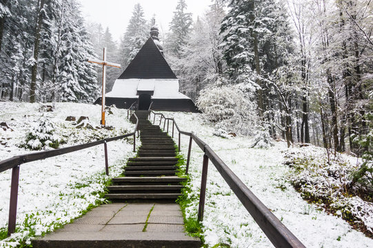 wooden church at istebna