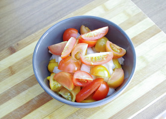 Cherry tomato salad in bol