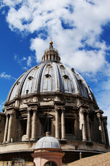 Fototapeta na wymiar Dome of St. Peter in the Vatican. Rome. Italy