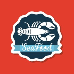 delicious seafood lobster animal vector illustration design
