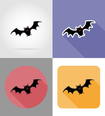 halloween bat flat icons vector illustration