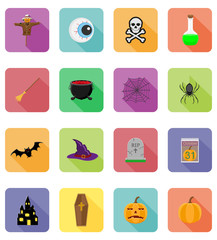 halloween flat icons vector illustration