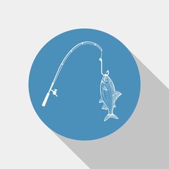 fish on the hook icon vector