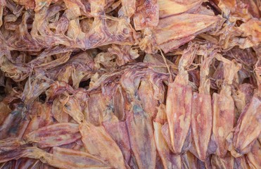 Dried Squid, traditional squids drying