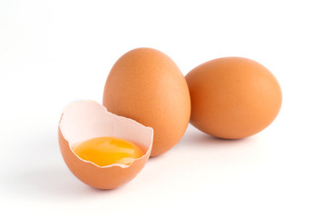 Eggs isolated on white background