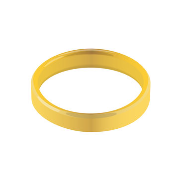 isolated golden wedding ring vector illustration