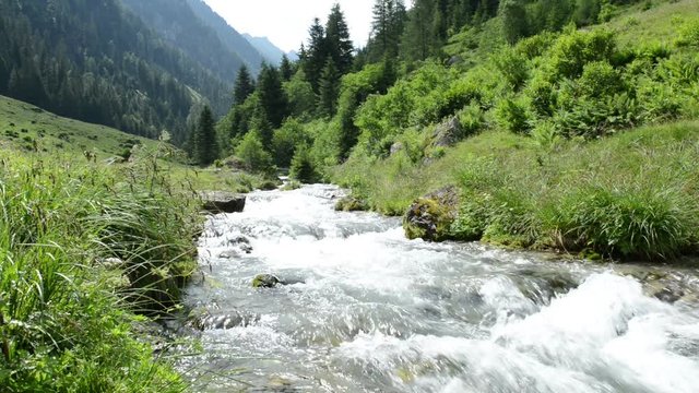wild stream at Zillertal valley Schwarzachtal (Austria, Tirol)