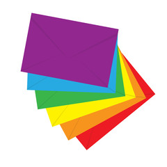 envelopes rainbow set vector illustration