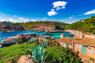 Foto auf Acrylglas Beautiful view to the coast cove of Cala s’Almunia Majorca Spain  © vulcanus