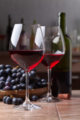 Glasses of red wine